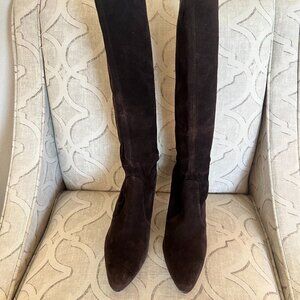 Stuart Weitzman Stretch Suede Boots .pointed toe with 3in heel. Pull on